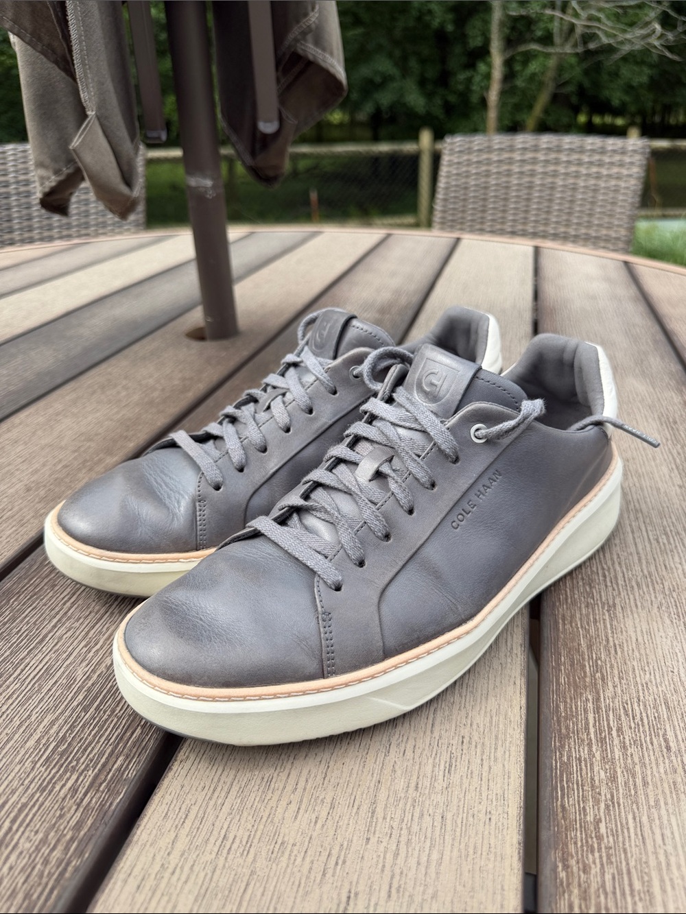 Cole Haan Men’s Grey Leather Grand Pro 360 Sneakers 11.5